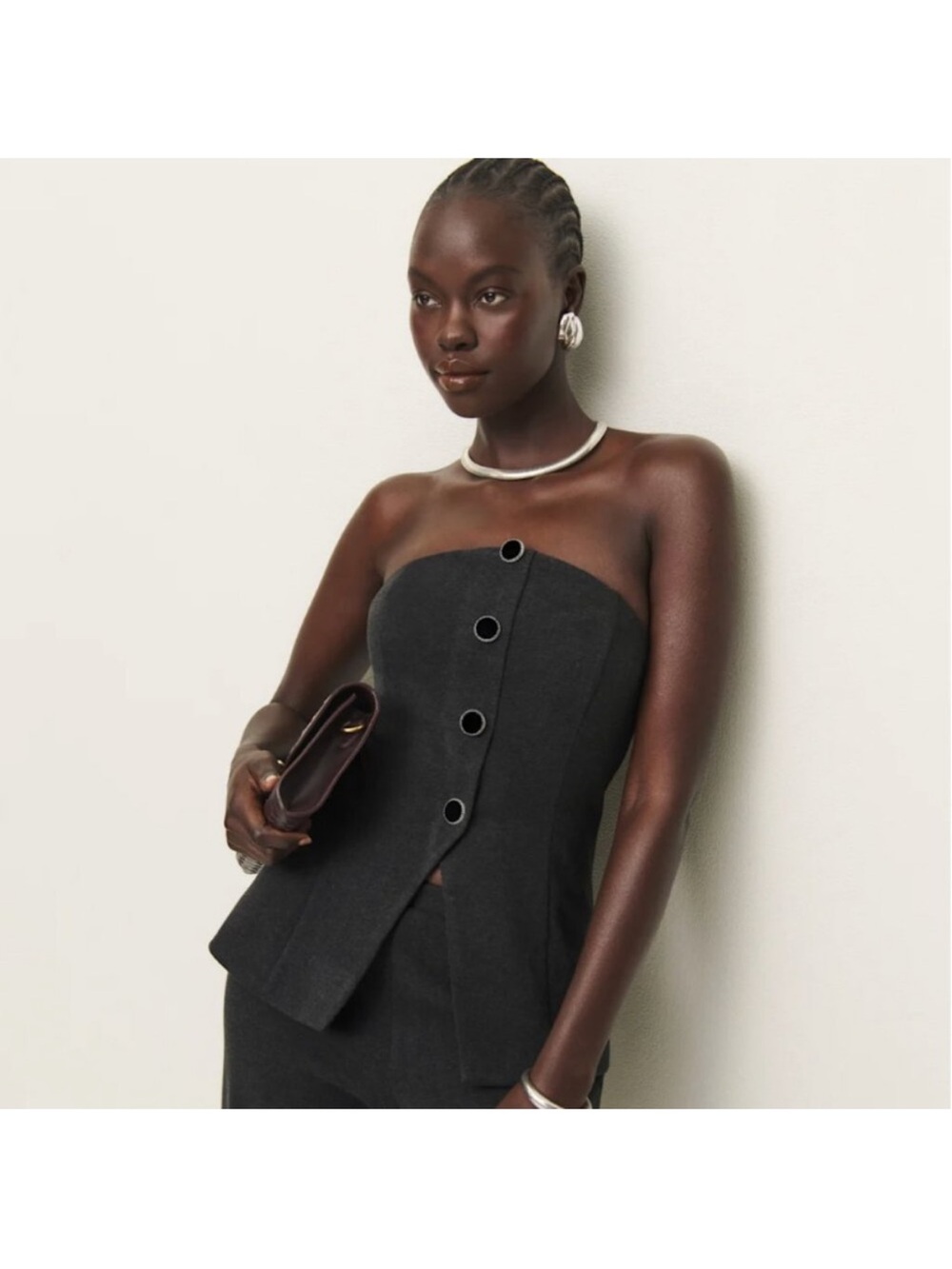 NWT Reformation Charcoal Strapless Top - size XS